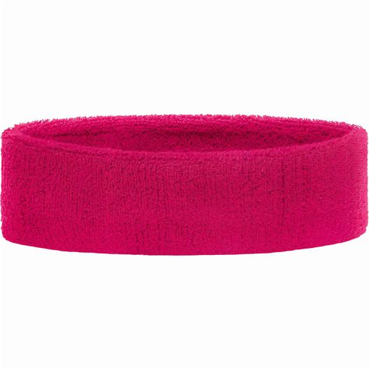 ein rosa stirnband mit weißem hintergrund Terry Headband - Frottee Stirnband für Sport und Freizeit (Bild 1)