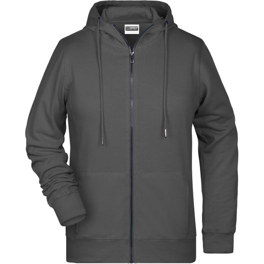 ein dunkelgrauer kapuze mit reißverschluss Ladies' Zip Hoody - Sweatjacke mit Kapuze und Reißverschluss (Bild 1)