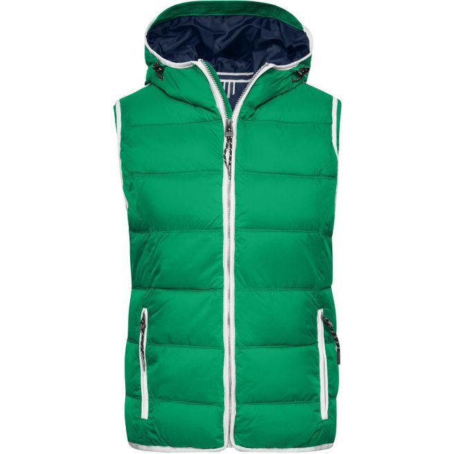 Ladies' Maritime Vest - Modische Steppweste mit angeschnittener Kapuze