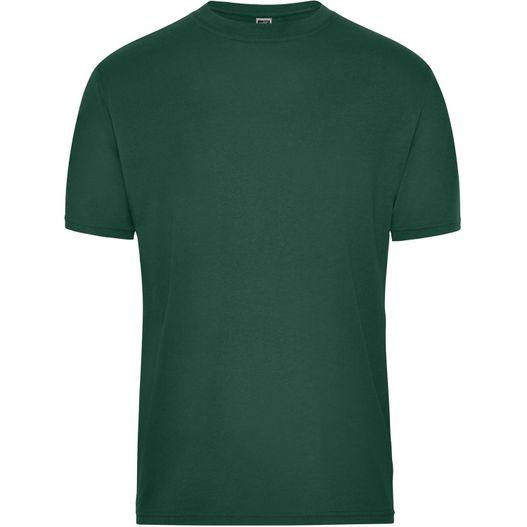 ein grünes t-shirt mit einem weißen logo auf der brust Men's BIO Workwear T-Shirt - Strapazierfähiges und pflegeleichtes T-Shirt (Bild 1)