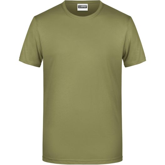 ein grünes t-shirt mit einem weißen logo auf der brust Men's Basic-T - Herren T-Shirt in klassischer Form (Bild 1)