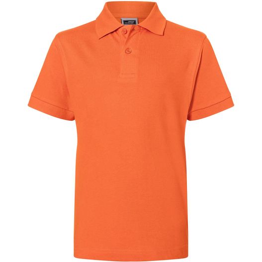 ein oranges poloshirt mit weißem kragen Classic Polo Junior - Hochwertiges Polohemd mit Armbündchen (Bild 1)