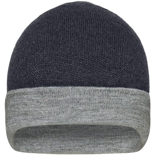 Reversible Beanie - Wendemütze mit breitem Kontrastumschlag (Bild 1)