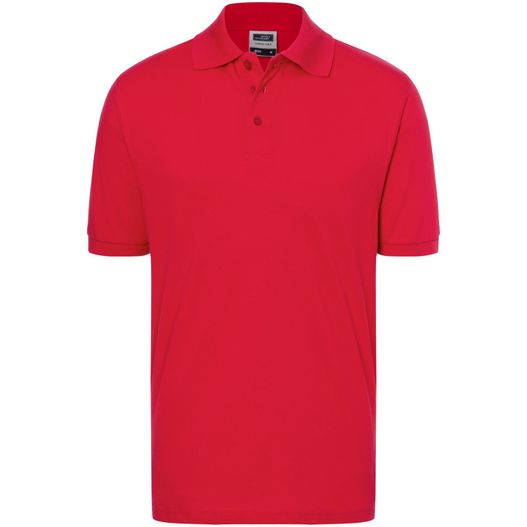 ein rotes poloshirt mit einem kragen und einem geknöpften kragen Classic Polo - Hochwertiges Polohemd mit Armbündchen (Bild 1)