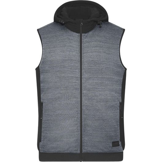 Men's Padded Hybrid Vest - Wattierte Strickfleece Weste im attraktiven Materialmix (Bild 1)