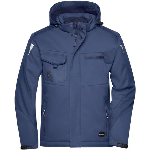 eine blaue jacke mit kapuze und kapuze Craftsmen Softshell Jacket - STRONG - - Professionelle Softshelljacke mit warmem Innenfutter (Bild 1)