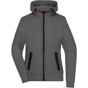 Ladies' Hooded Jacket - Kapuzenjacke mit modischen Details in Melange-Optik
