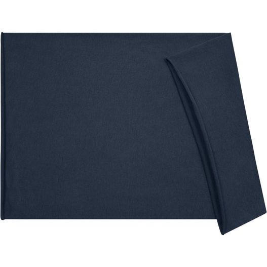 ein blaues blatt mit einem einzelnen blatt oben gefaltet X-Tube Cotton - Multifunktionales Schlauchtuch mit 12 Tragevarianten (Bild 1)