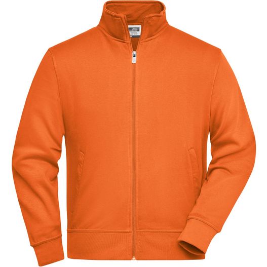 eine orange jacke mit reißverschluss Workwear Sweat Jacket - Sweatjacke mit Stehkragen und Reißverschluss (Bild 1)