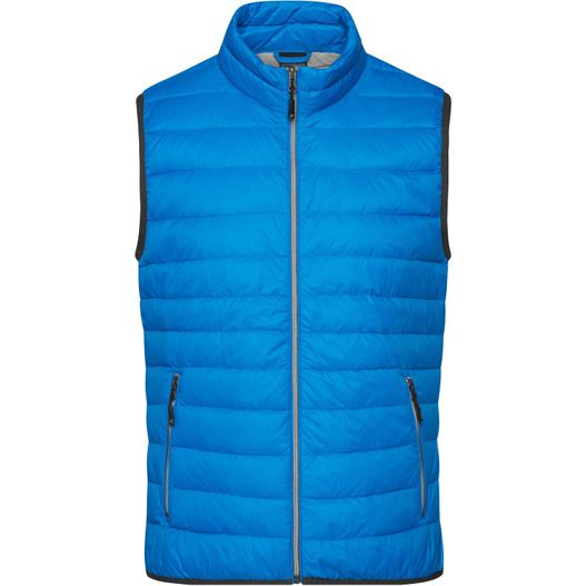 eine blaue weste mit einem reißverschlusskragen Men's Down Vest - Leichte Daunenweste im klassischen Design (Bild 1)