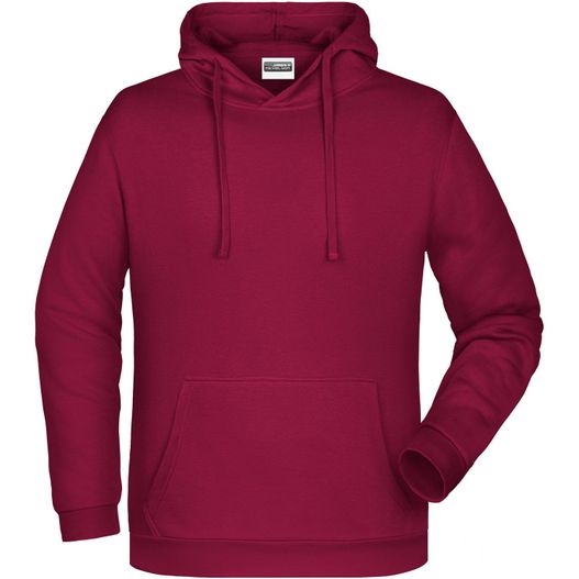 ein maroon hoodie mit einem weißen logo auf der vorderseite Men's Promo Hoody - Klassisches Kapuzensweat (Bild 1)