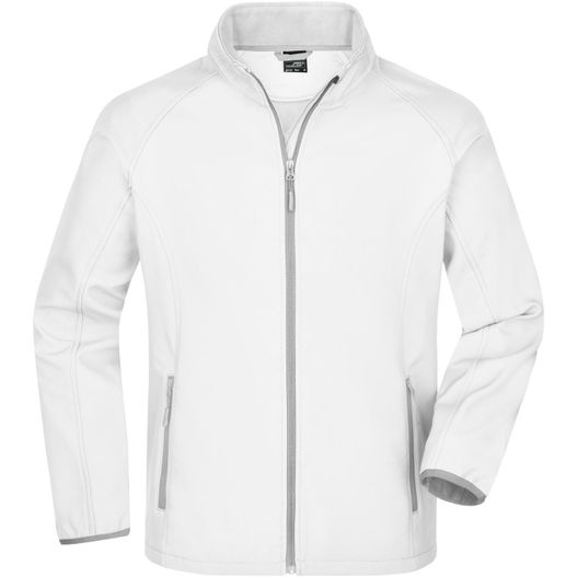 eine weiße jacke mit reißverschluss vorne Men's Promo Softshell Jacket - Softshelljacke für Promotion und Freizeit (Bild 1)