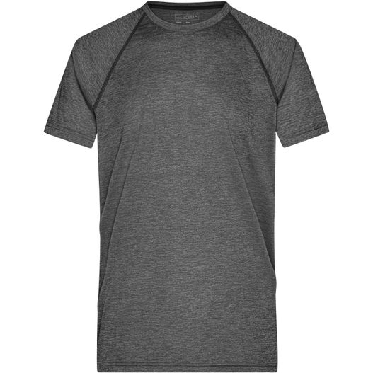 ein graues shirt mit einem schwarzen rag rag rag rag rag rag rag rag rag rag rag rag rag Men's Sports T-Shirt - Funktionsshirt für Fitness und Sport (Bild 1)