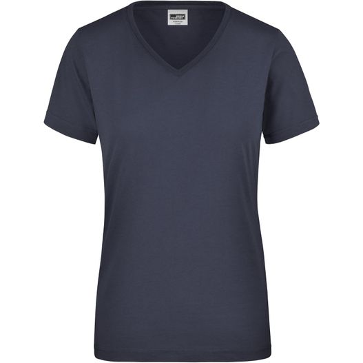 ein frauen marine v - hals t - hemd Ladies' Workwear T-Shirt - Strapazierfähiges und pflegeleichtes T-Shirt (Bild 1)