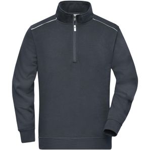 Workwear Half-Zip Sweat - SOLID - - Sweatshirt mit Stehkragen, Reißverschluss und Kontrastpaspel