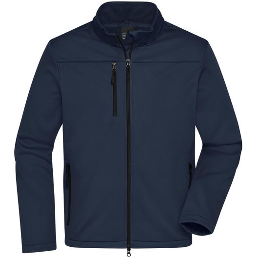 die herren softshell-jacke in marine Men's Softshell Jacket - Klassische Softshelljacke im sportlichen Design aus recyceltem Polyester (Bild 1)