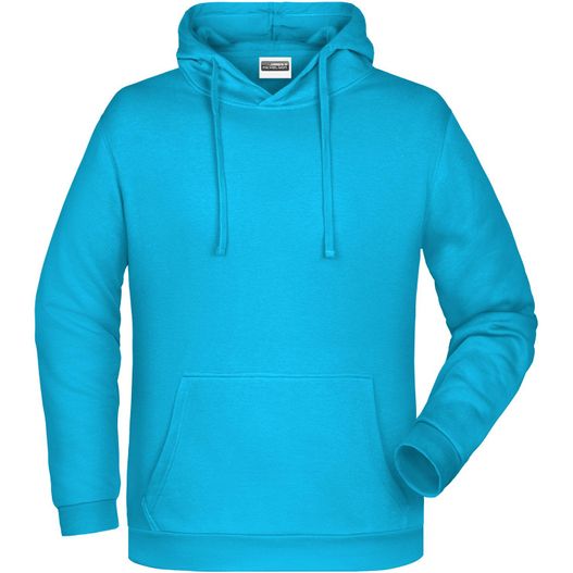 ein blauer kapuze mit einem weißen logo auf der vorderseite Men's Promo Hoody - Klassisches Kapuzensweat (Bild 1)
