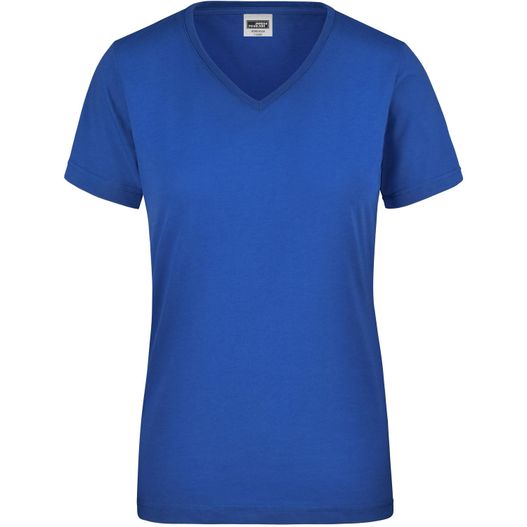 ein frauenblau v - hals t - hemd Ladies' Workwear T-Shirt - Strapazierfähiges und pflegeleichtes T-Shirt (Bild 1)