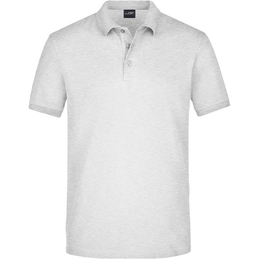 ein weißes poloshirt mit kragen Men's Elastic Polo Piqué - Klassisches Polo in elastischer Piqué-Qualität (Bild 1)