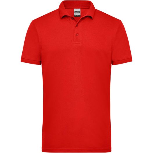 ein rotes poloshirt mit weißem kragen Men's Workwear Polo - Pflegeleichtes und strapazierfähiges Polo (Bild 1)