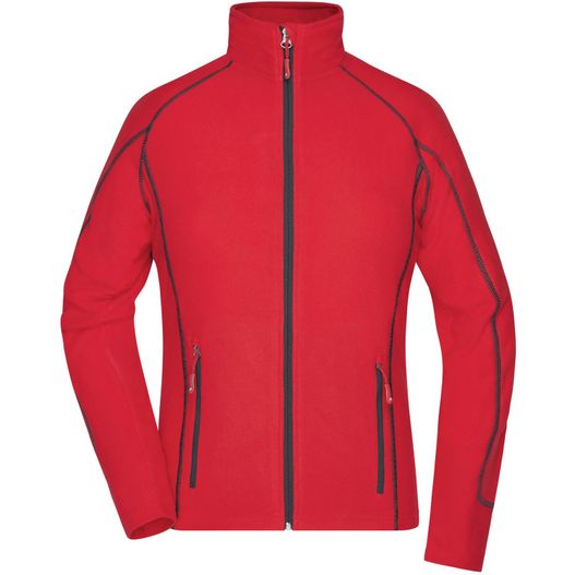 eine rote jacke mit reißverschluss auf der brust Ladies' Structure Fleece Jacket - Leichte Outdoor-Fleecejacke (Bild 1)