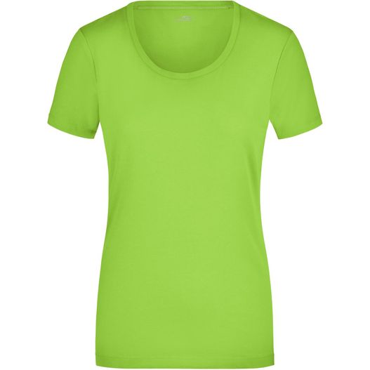 ein frauen neon grün t shirt Ladies' Stretch Round-T - T-Shirt aus weichem Elastic-Single-Jersey (Bild 1)