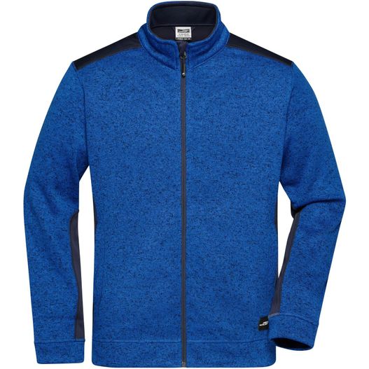 Men's Knitted Workwear Fleece Jacket - STRONG - - Pflegeleichte Strickfleece Jacke im Materialmix (Bild 1)