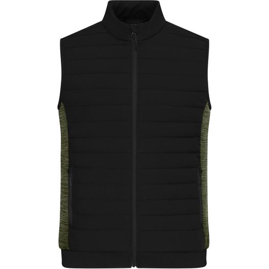 Men's Padded Hybrid Vest - Wattierte Weste mit Stehkragen im attraktiven Materialmix (Bild 1)