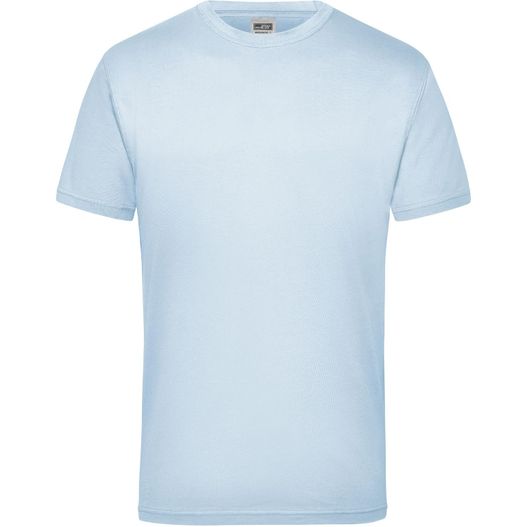 ein hellblaues t-shirt mit einem weißen logo auf der brust Workwear-T Men - Strapazierfähiges klassisches T-Shirt (Bild 1)