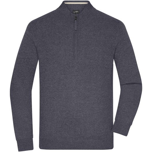 Men's Half-Zip Troyer - Klassischer Troyer aus Baumwolle (Bild 1)