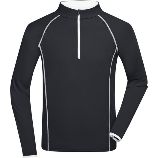 ein schwarzes und weißes langarmshirt Men's Sports Shirt Longsleeve - Langarm Funktionsshirt für Fitness und Sport (Bild 1)