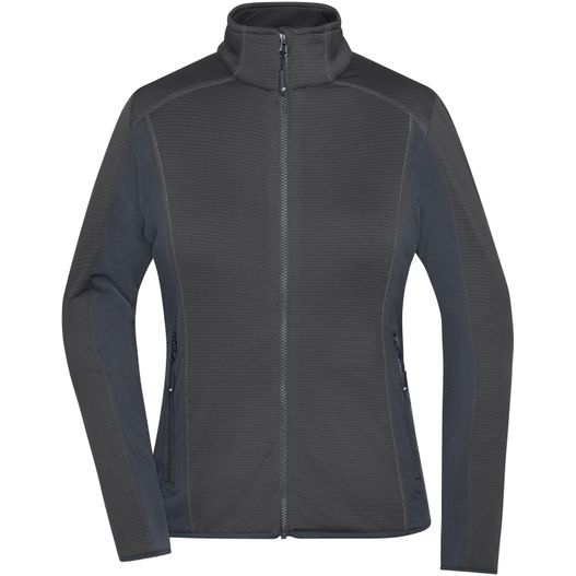 die frauen volle zip-jacke ist in grau Ladies' Structure Fleece Jacket - Stretchfleecejacke im sportlichen Look (Bild 1)