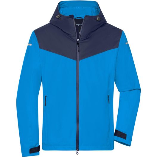 eine blaue jacke mit kapuze und reißverschluss Men's Allweather Jacket - Leichte, gefütterte Outdoor Softshelljacke für extreme Wetterbedingungen (Bild 1)