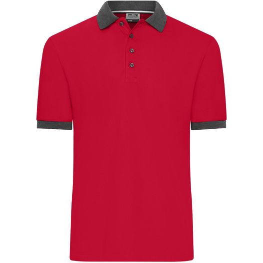 Men's Polo - Klassisches Polo mit kontrastfarbigem Kragen und Armbündchen in Piqué-Qualität (Bild 1)