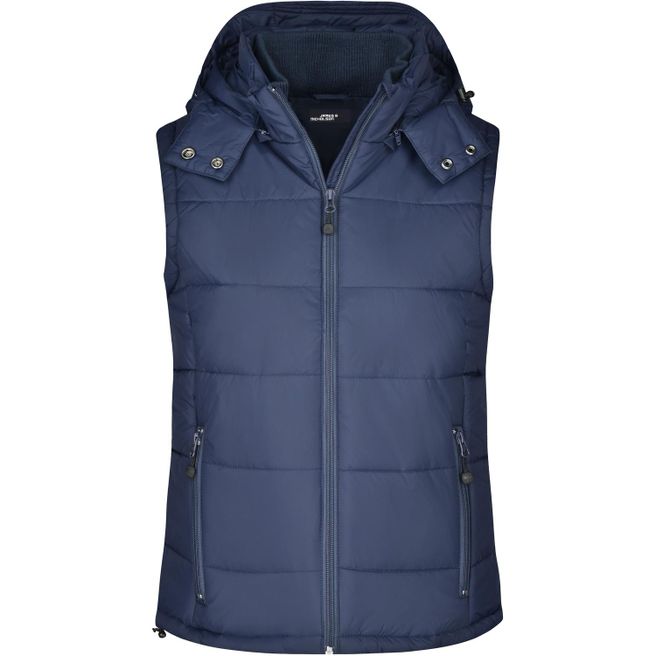 Ladies' Padded Vest - Modische Steppweste mit abnehmbarer Kapuze