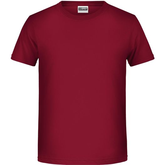 ein rotes t - hemd auf weißem hintergrund Boys' Basic-T - T-Shirt für Kinder in klassischer Form (Bild 1)