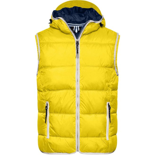Men's Maritime Vest - Modische Steppweste mit angeschnittener Kapuze