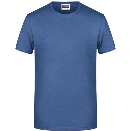 ein blaues t-shirt auf weißem hintergrund Men's Basic-T - Herren T-Shirt in klassischer Form (Bild 1)