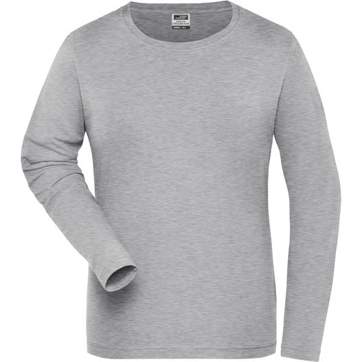 Ladies' BIO Stretch-Longsleeve Work - SOLID - - Langarm Shirt aus weichem Elastic-Single-Jersey (Bild 1)