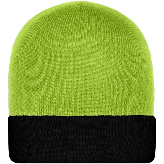 ein grüner und schwarzer mütze Knitted Cap - Klassische Strickmütze mit Umschlag (Bild 1)