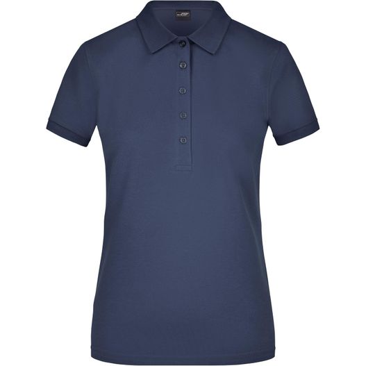 ein frauen poloshirt in marineblau Ladies' Elastic Polo Piqué - Klassisches Polo in elastischer Piqué-Qualität (Bild 1)