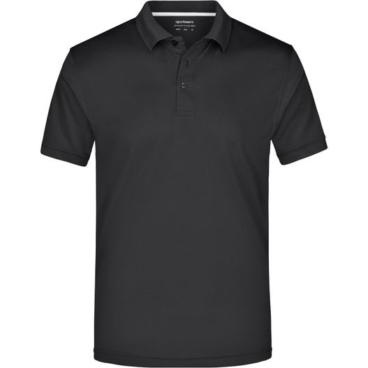 ein schwarzes poloshirt mit einem weißen logo auf der brust Men's Polo High Performance - Funktionspolo (Bild 1)