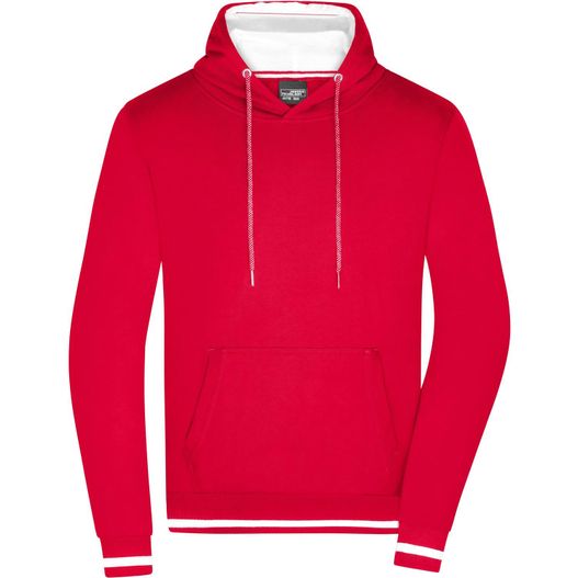 ein roter kapuze mit einem weißen streifen auf der seite Men's Club Hoody - Kapuzensweat im modischen Design (Bild 1)