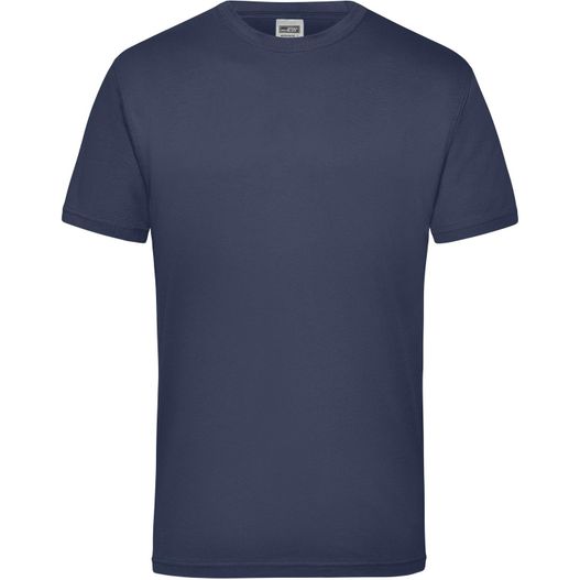 ein navy t - shirt mit einem weißen logo auf der brust Workwear-T Men - Strapazierfähiges klassisches T-Shirt (Bild 1)