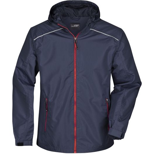 eine herrenjacke mit kapuze und reißverschluss Men's Rain Jacket - Sportliche, funktionale Outdoorjacke (Bild 1)