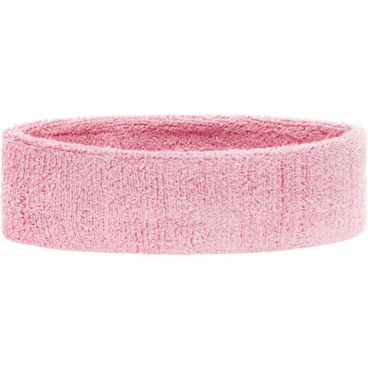 ein rosa stirnband mit weißem hintergrund Terry Headband - Frottee Stirnband für Sport und Freizeit (Bild 1)