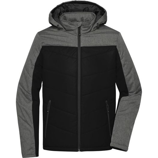 eine schwarze und graue jacke mit kapuze Men's Winter Jacket - Sportliche Winterjacke mit Kapuze (Bild 1)