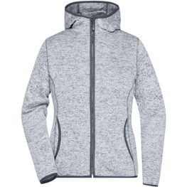 Ladies' Knitted Fleece Hoody - Kapuzenjacke aus Strickfleece in Melange-Optik