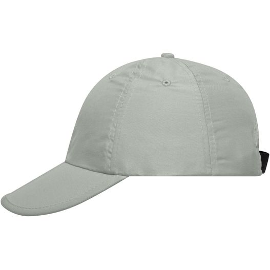 eine baseballkappe mit einer schwarzen leiste auf der vorderseite 6 Panel Pack-a-Cap - Faltbares 6 Panel Cap aus weicher Microfaser (Bild 1)
