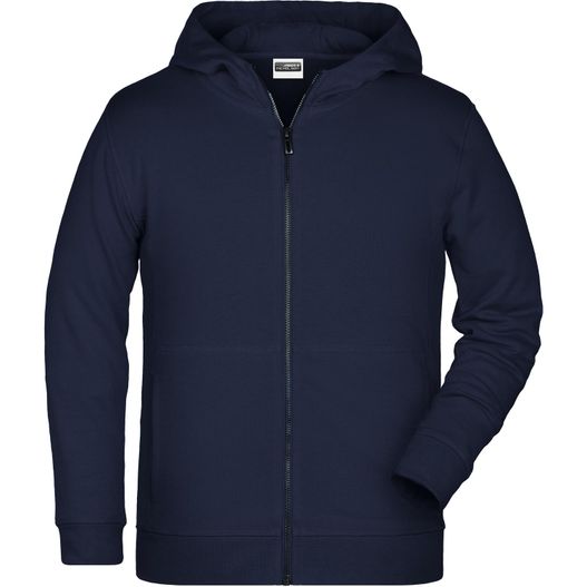 ein navy blauer kapuze mit einer reißverschlusshaube Children's Zip Hoody - Sweatjacke mit Kapuze und Reißverschluss (Bild 1)